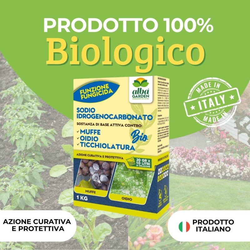 Bicarbonato Di Sodio Oidio E Ticchiolatura 1kg Idrogenocarbonato - [8029816012061 - Foto 6