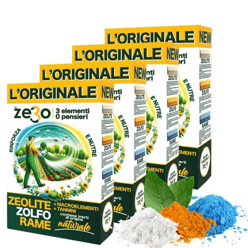 ZeRo - ZEOLITE + ZOLFO + RAME 1 KG x 4 pz ZeRo - ZEOLITE + ZOLFO + RAME 1 KG x 4 pz