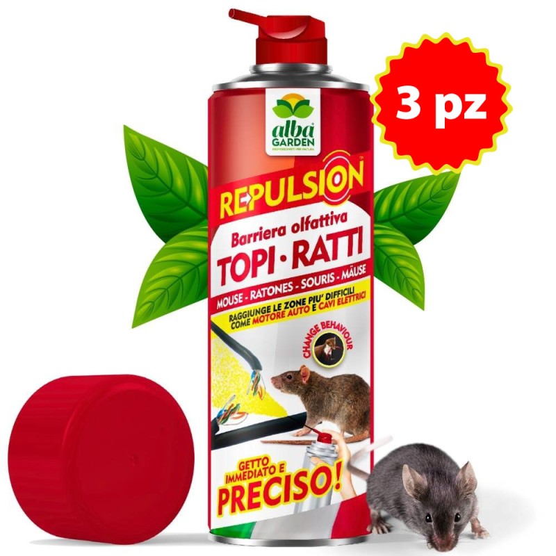 DISABITUANTE TOPI RATTI SPRAY GAS 600 ml x 3 pz