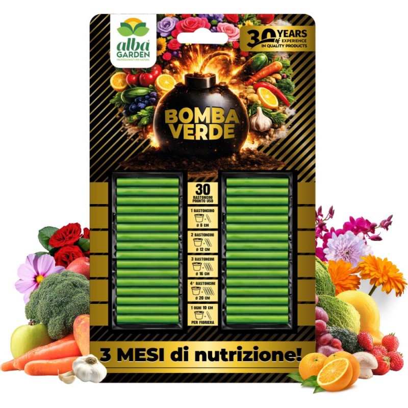 CONCIME BASTONCINI SUPERPREMIUM BOMBA VERDE 30 pz