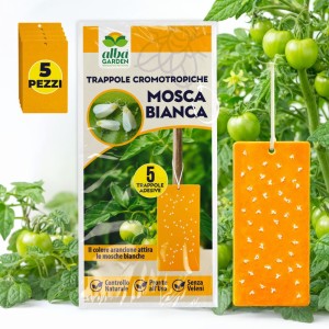 TRAPPOLA CROMOTROPICA ARANCIONE MOSCA BIANCA 5 pz