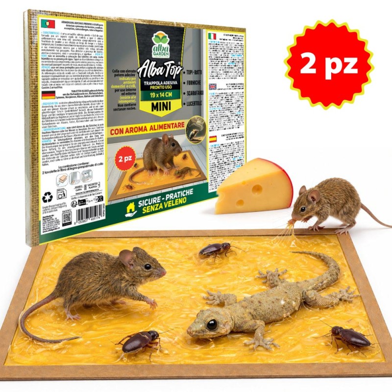 ALBATOP TRAPPOLA ADESIVA PER TOPI MINI 2 pz (1 Conf.)