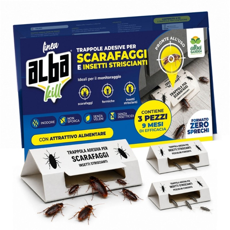 ALBAKILL TRAPPOLA SCARAFAGGI E STRISCIANTI 3 pz