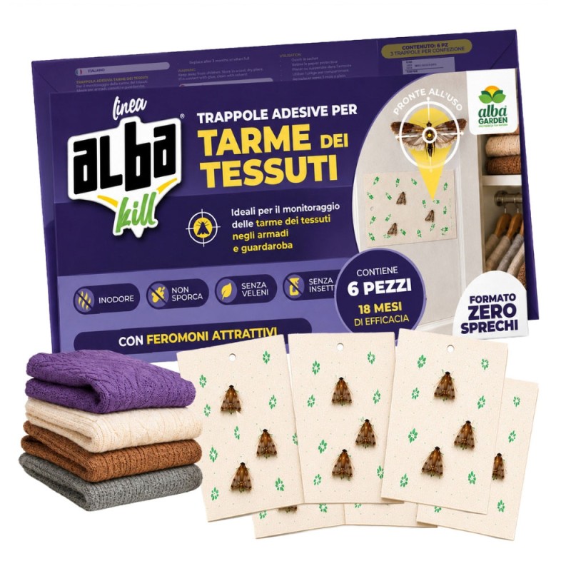 ALBAKILL TRAPPOLA TARME TESSUTI 6 pz